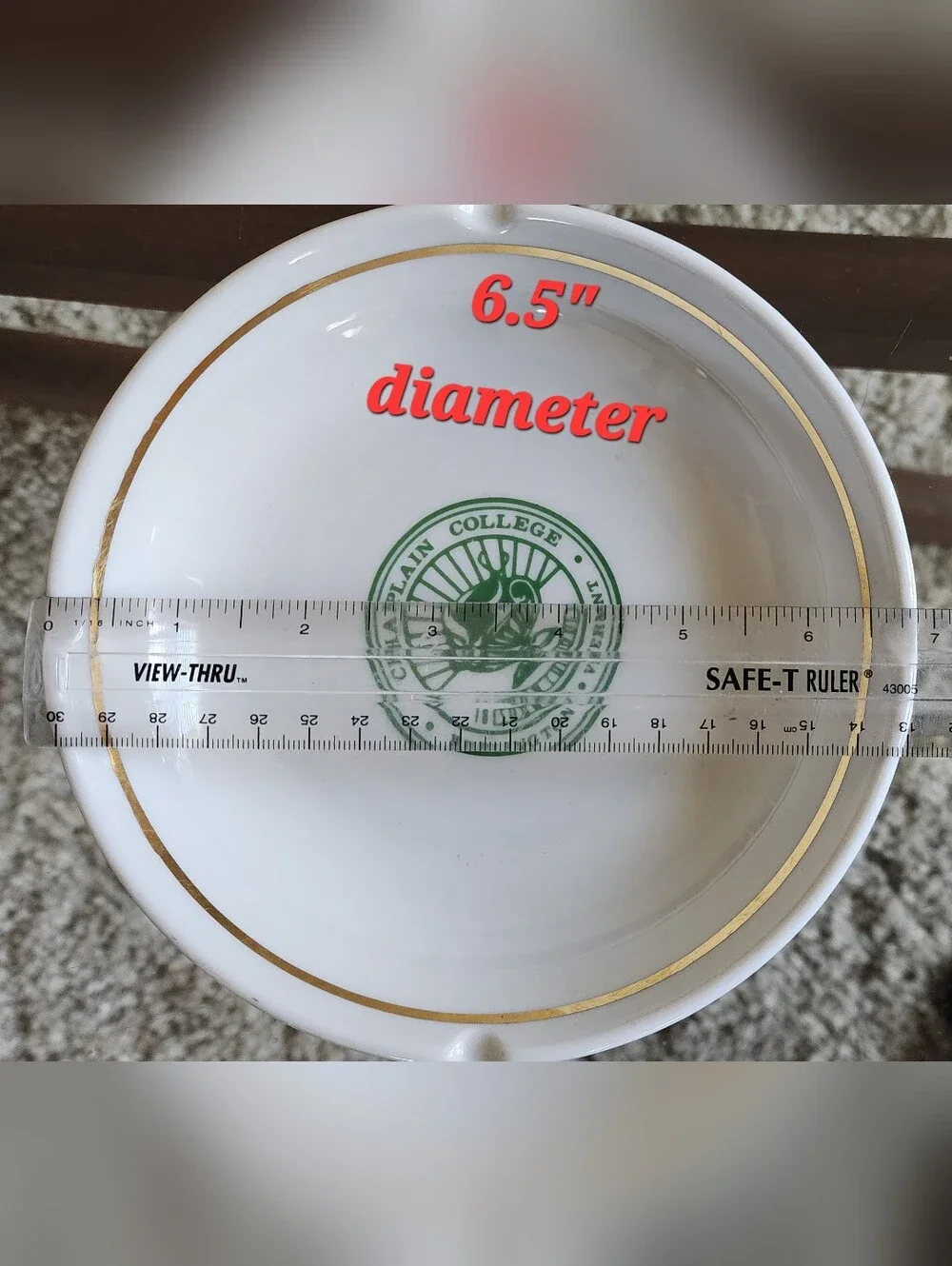 Vntg Champlain College Ashtray 60s - Picture 6 of 14